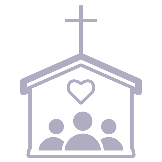 Icon representing families from multiple Christian churches in the ECS community